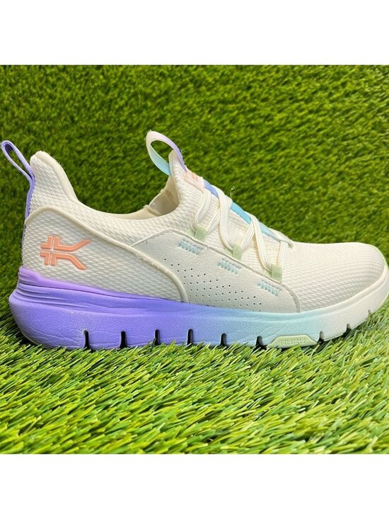 KURU Shoes - Kuru Flex Womens Size 7 White Purple Blue Athletic Running Slip-On Shoes Sneaker